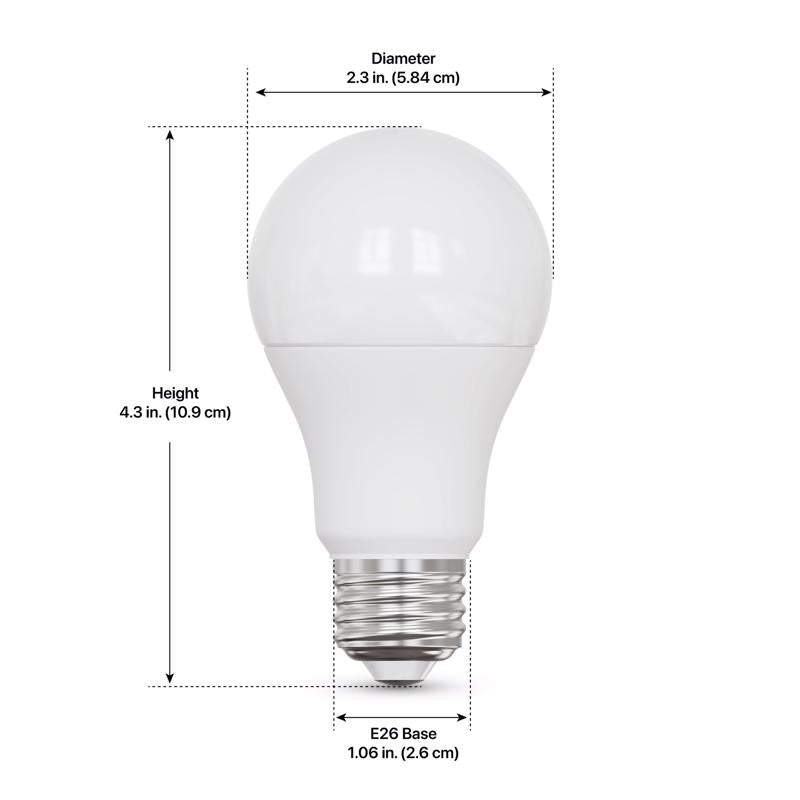 Feit A19 E26 (Medium) Smart-Enabled LED Bulb Adjustable White 60 Watt Equivalence