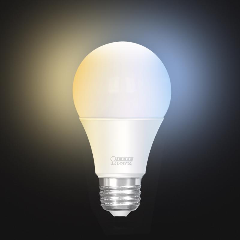 Feit A19 E26 (Medium) Smart-Enabled LED Bulb Adjustable White 60 Watt Equivalence 3 pk