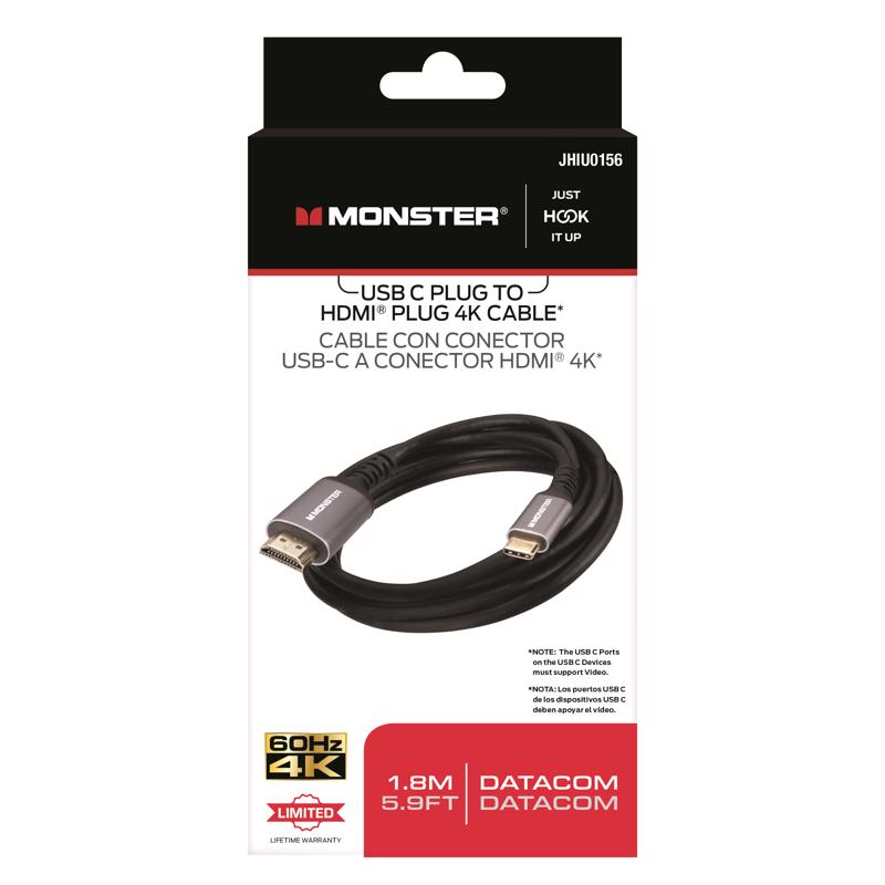 Monster Just Hook It Up USB Type C Plug to HDMI Adapter
