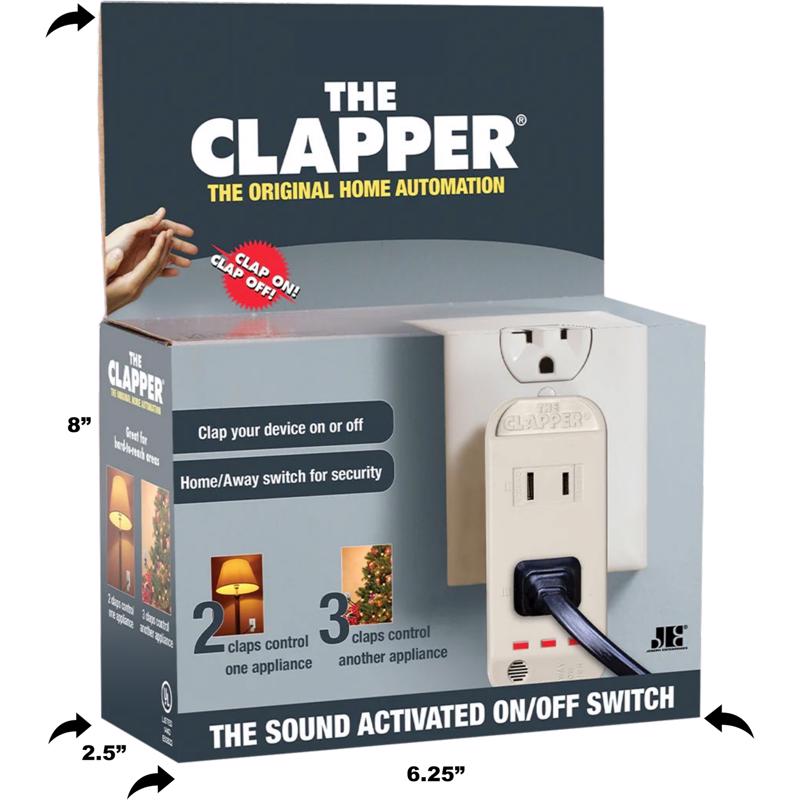 The Clapper 3.3 amps Single Pole Sensor Sound Activated Switch White