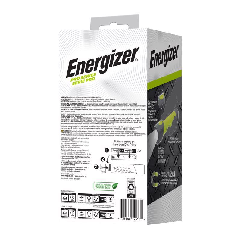 Energizer Pro Series 500 lm Gray/Green LED Flashlight AA Battery