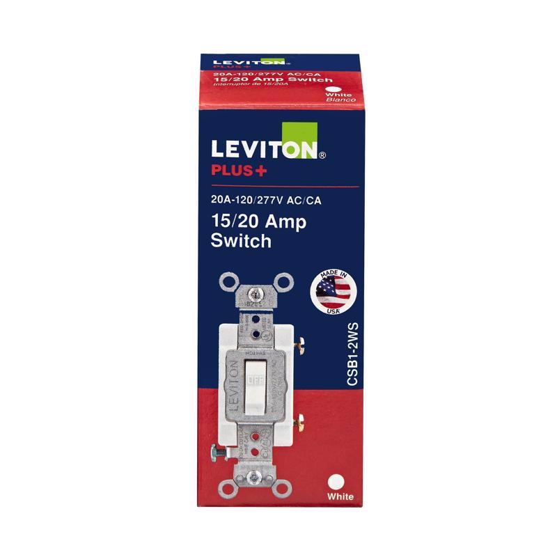 Leviton 20 amps Single Pole Toggle AC Quiet Switch White