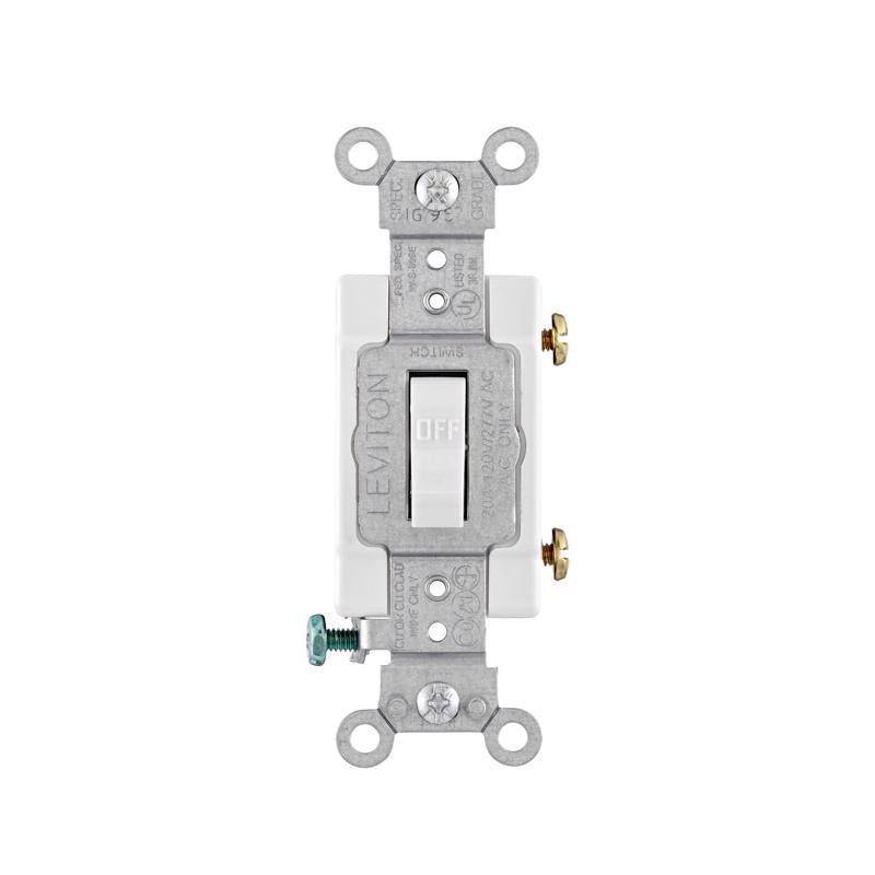 Leviton 20 amps Single Pole Toggle AC Quiet Switch White