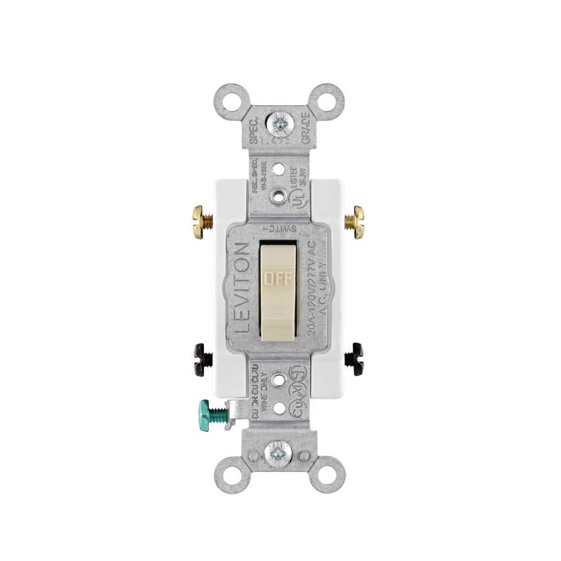 Leviton 20 amps Double Pole Toggle AC Quiet Switch Ivory