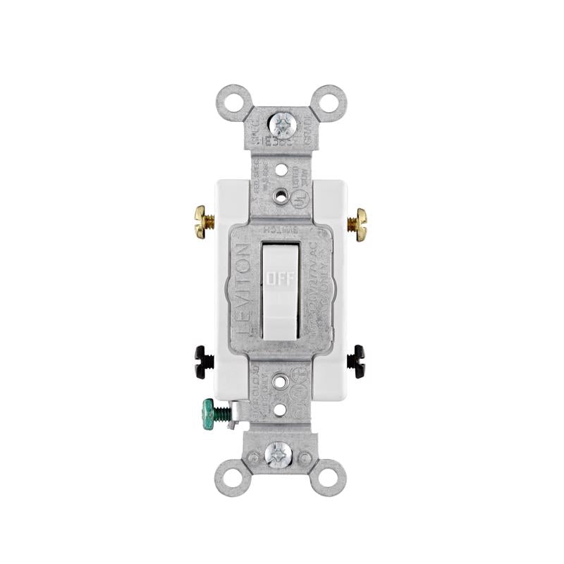 Leviton 20 amps Double Pole Toggle AC Quiet Switch White