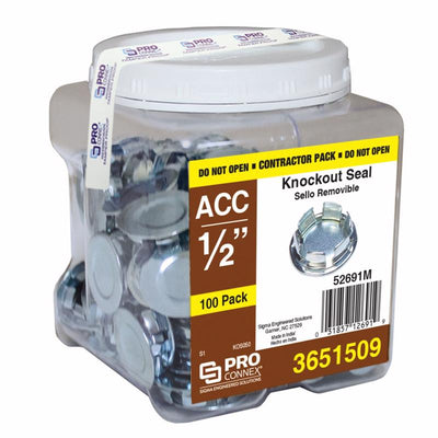 Sigma Electric ProConnex Round Zinc-Plated Steel 0.30 in. H X 0.91 in. W Knockout Seal