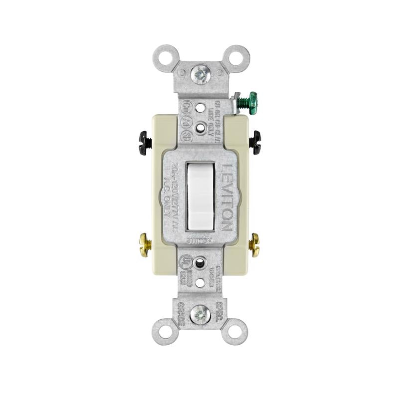 Leviton 20 amps 4-Way Toggle AC Quiet Switch White