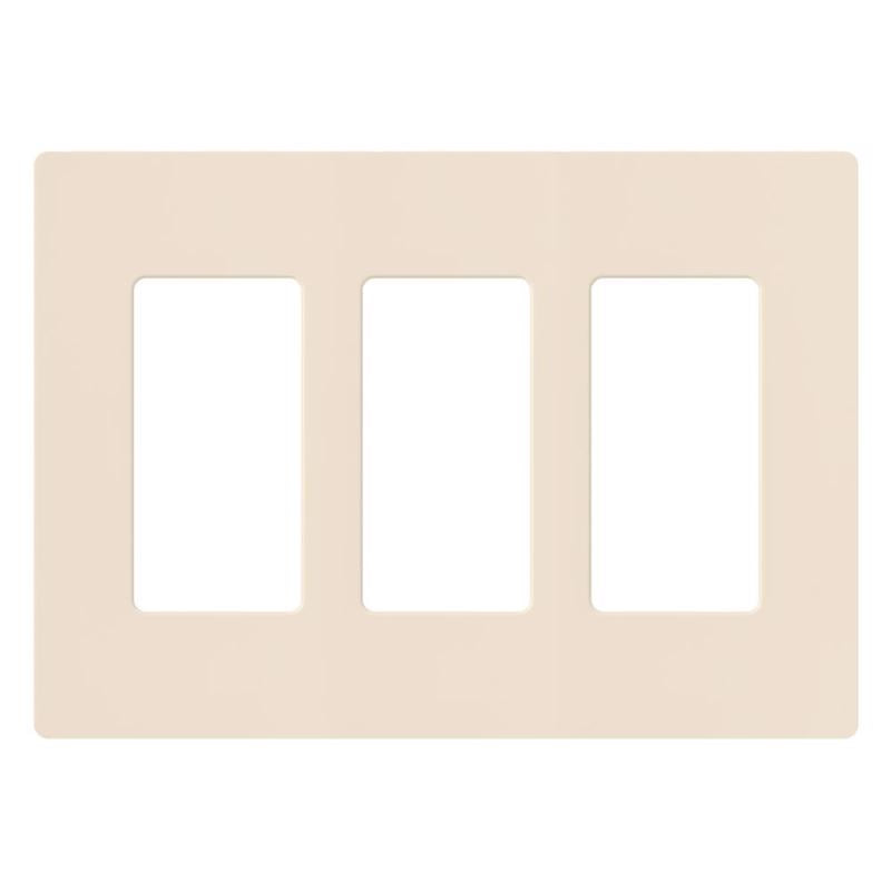 Lutron Claro Gloss Light Almond 3 gang Plastic Decorator Wall Plate