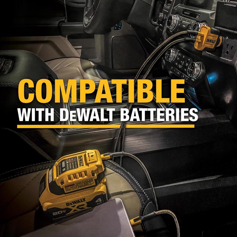 DeWalt Type C to Type C Cable 6 ft. Black/Yellow