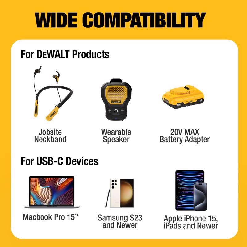DeWalt 2 Port USB C Car Charger