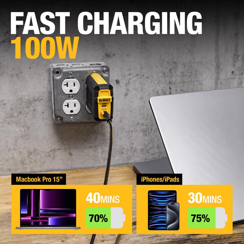 DeWalt 2 Port USB C Wall Charger