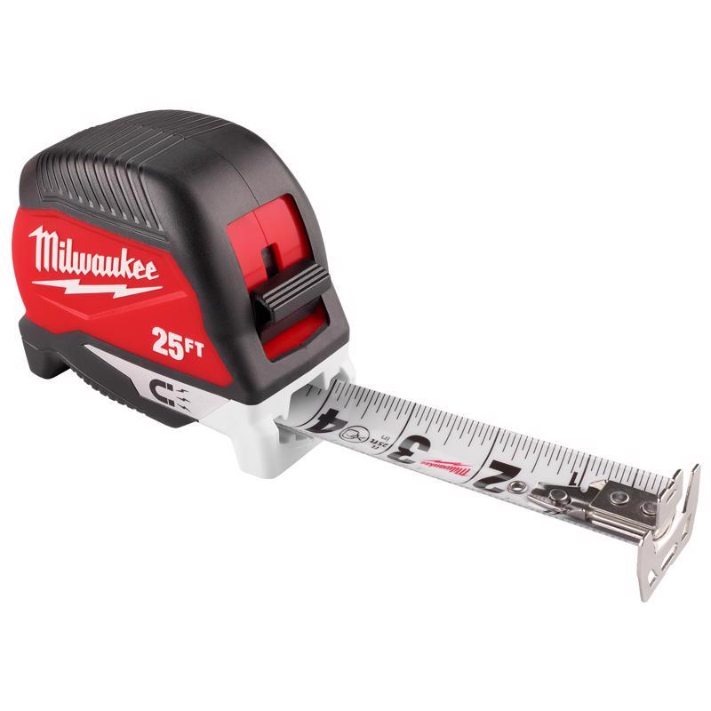 Milwaukee 25 ft. L X 2.33 in. W Compact Tape Measure