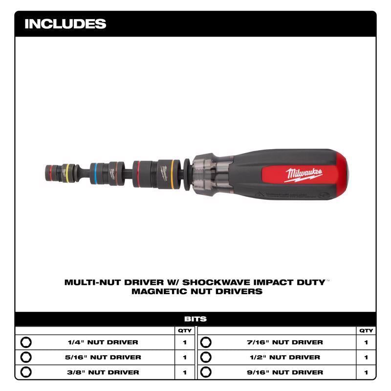 Milwaukee Impact Duty 1/4 in. SAE Impact Multi-Bit Nutdriver