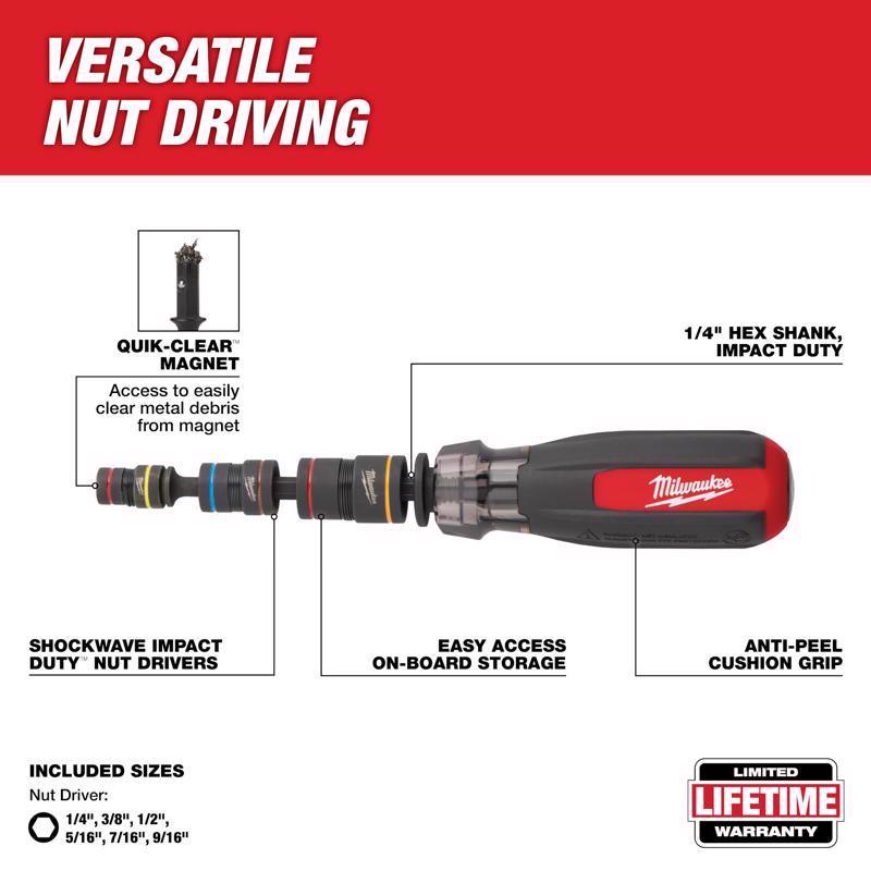 Milwaukee Impact Duty 1/4 in. SAE Impact Multi-Bit Nutdriver