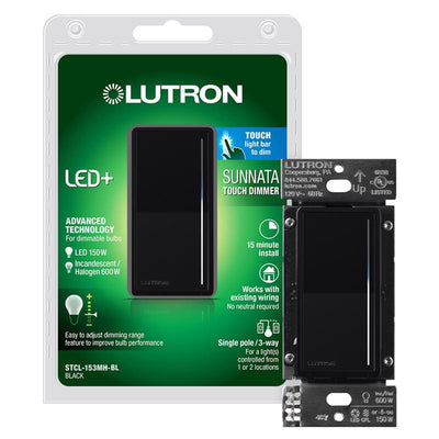 Lutron Sunata Black 150 W 3-Way Dimmer Switch