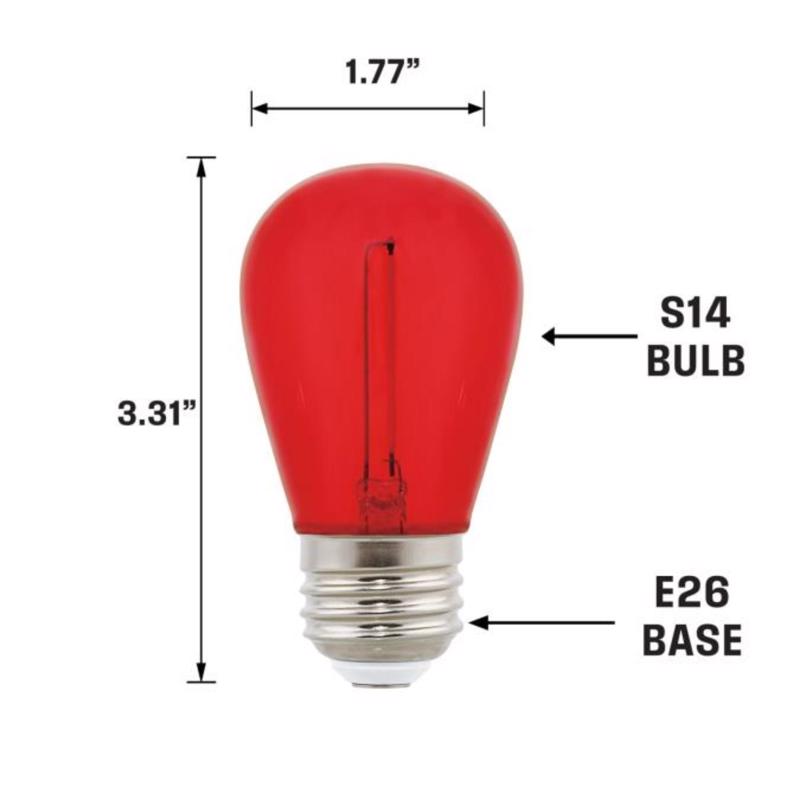 Westinghouse Edison Style S14 E26 (Medium) LED Bulb Red 40 Watt Equivalence