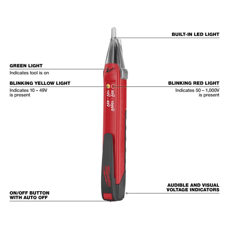 Milwaukee 10-1000 V Dual Range Voltage Tester