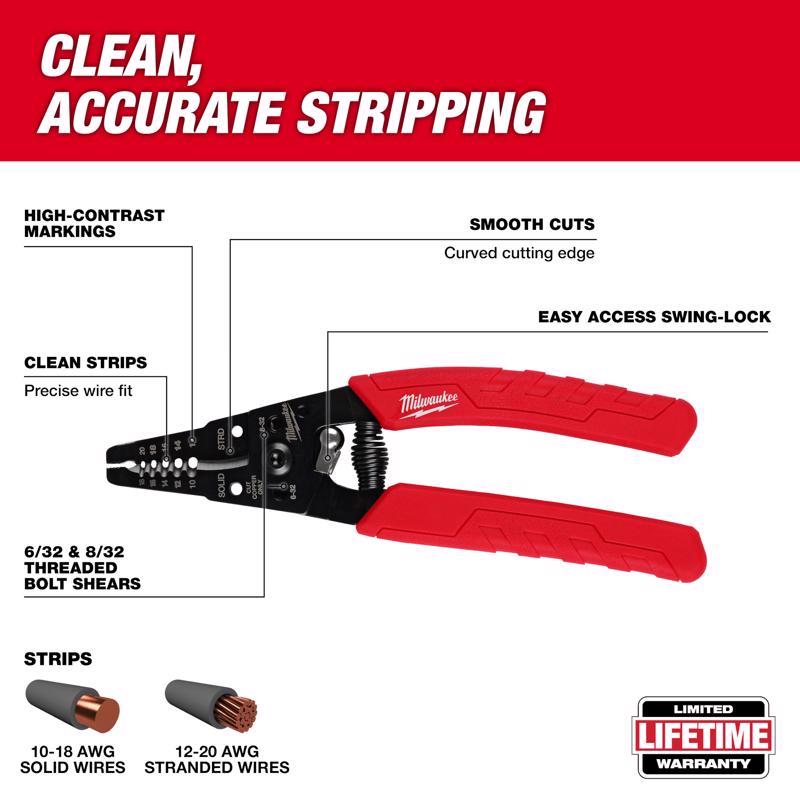Milwaukee 20 AWG 2.63 in. L Wire Stripper/Cutter
