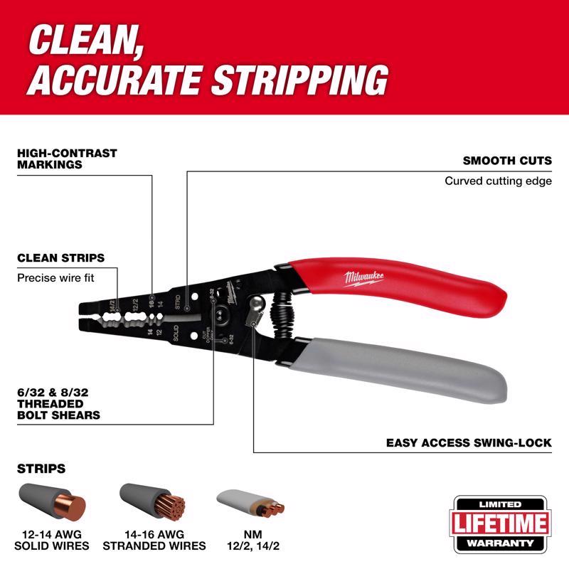 Milwaukee 16 AWG 2.58 in. L Wire Stripper/Cutter
