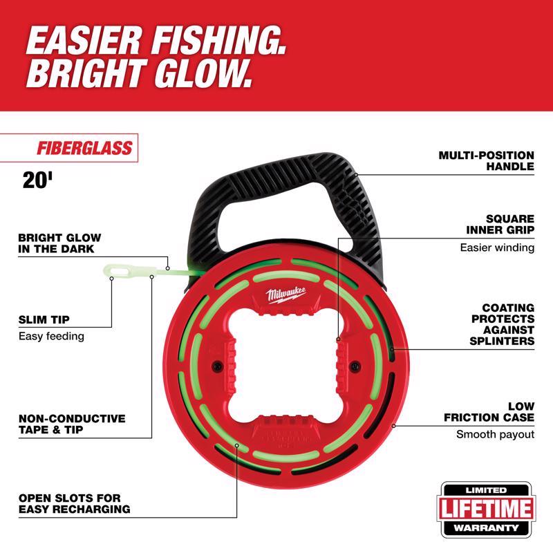Milwaukee 20 ft. L Fiberglass Fish Tape