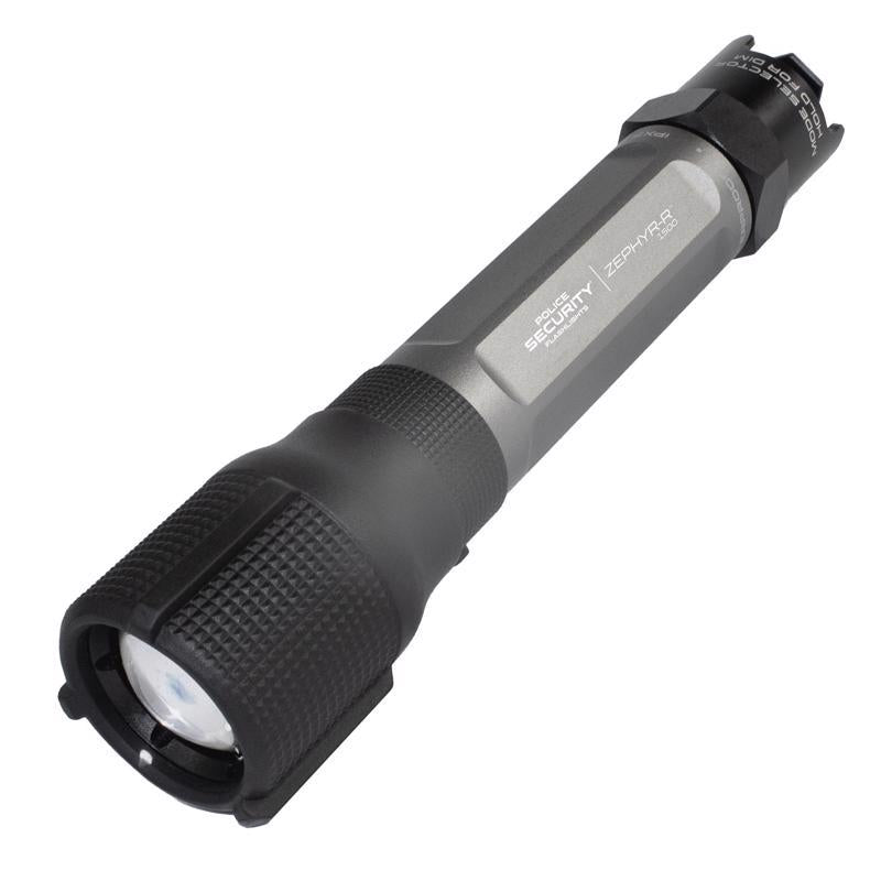 Police Security Zephyr-R Tactical 1500 lm Black/Gray LED Flashlight 18650 Battery