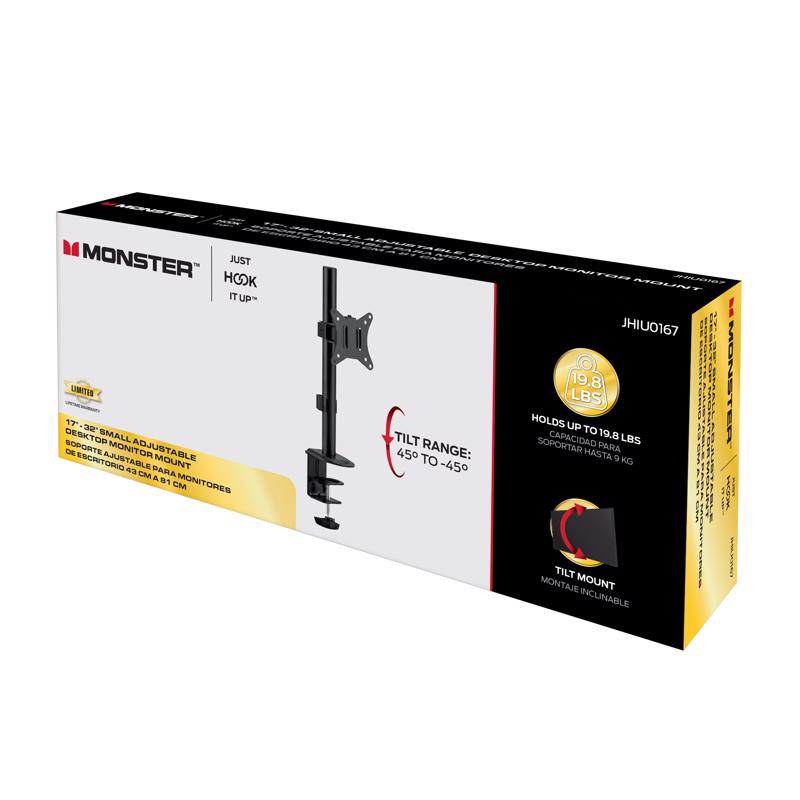 Monster Just Hook It Up 17 in to 32 in. 19 lb. cap. Tiltable Monitor Mount
