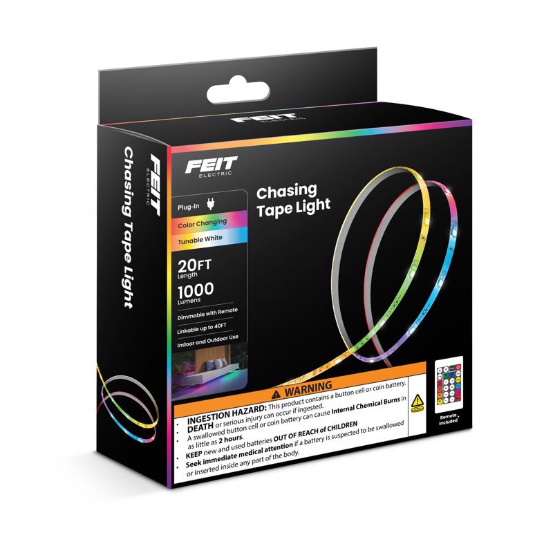 Feit 20 ft. L Color Changing Plug-In LED Tape Light