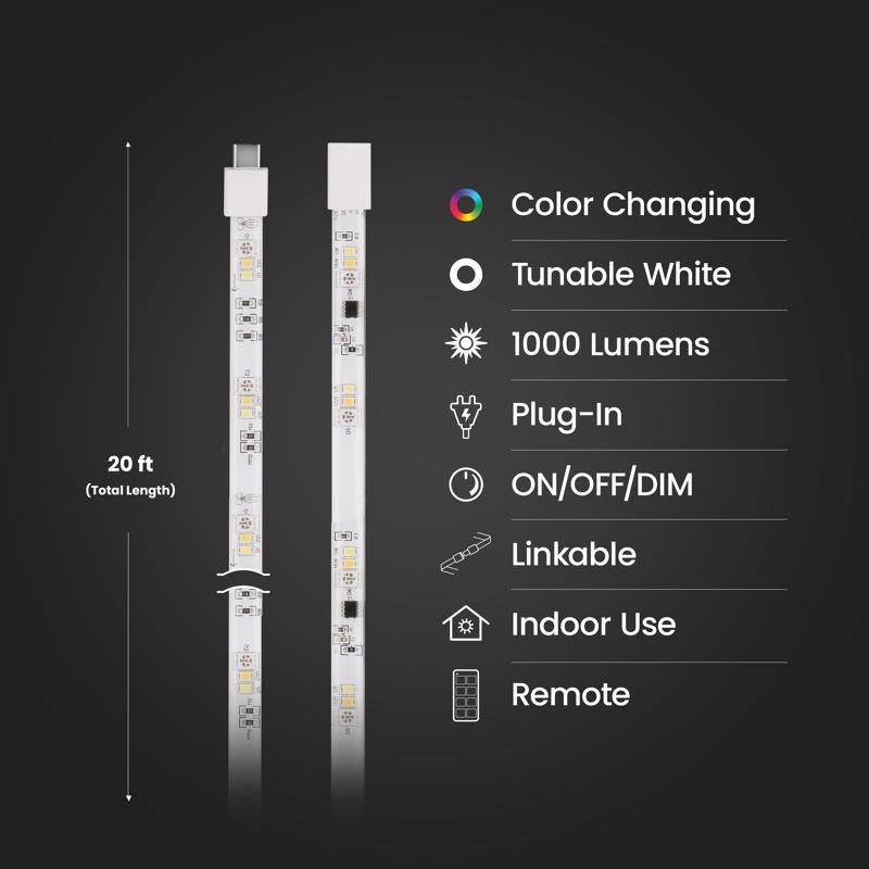 Feit 20 ft. L Color Changing Plug-In LED Tape Light