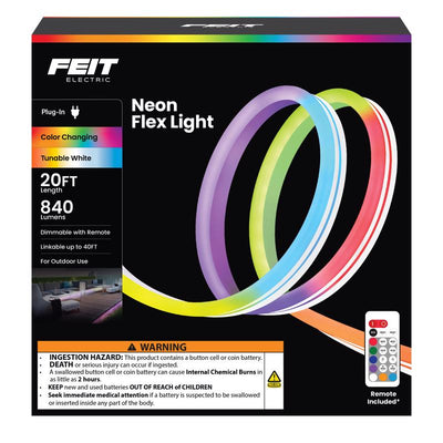 Feit 20 ft. L Color Changing Plug-In LED Tape Light