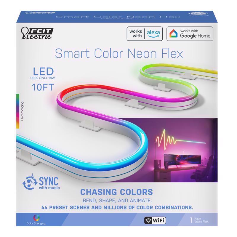 Feit 10 ft. L Color Changing Plug-In LED Smart-Enabled Rope Lights