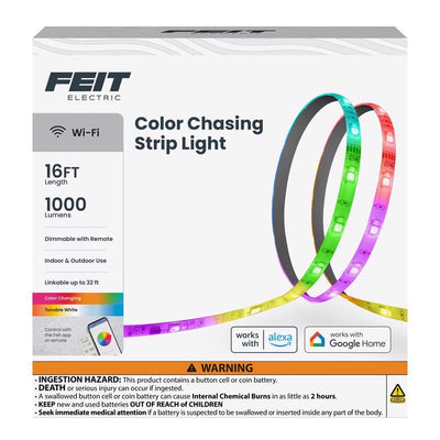 Feit 16 ft. L Color Changing Plug-In LED Tape Light