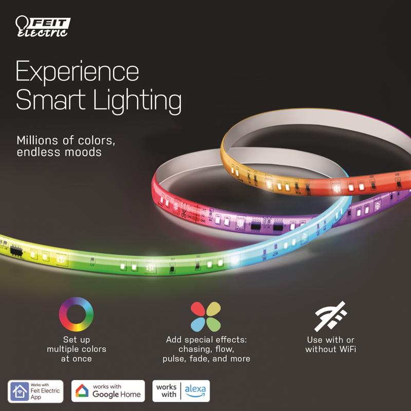 Feit 16 ft. L Color Changing Plug-In LED Tape Light