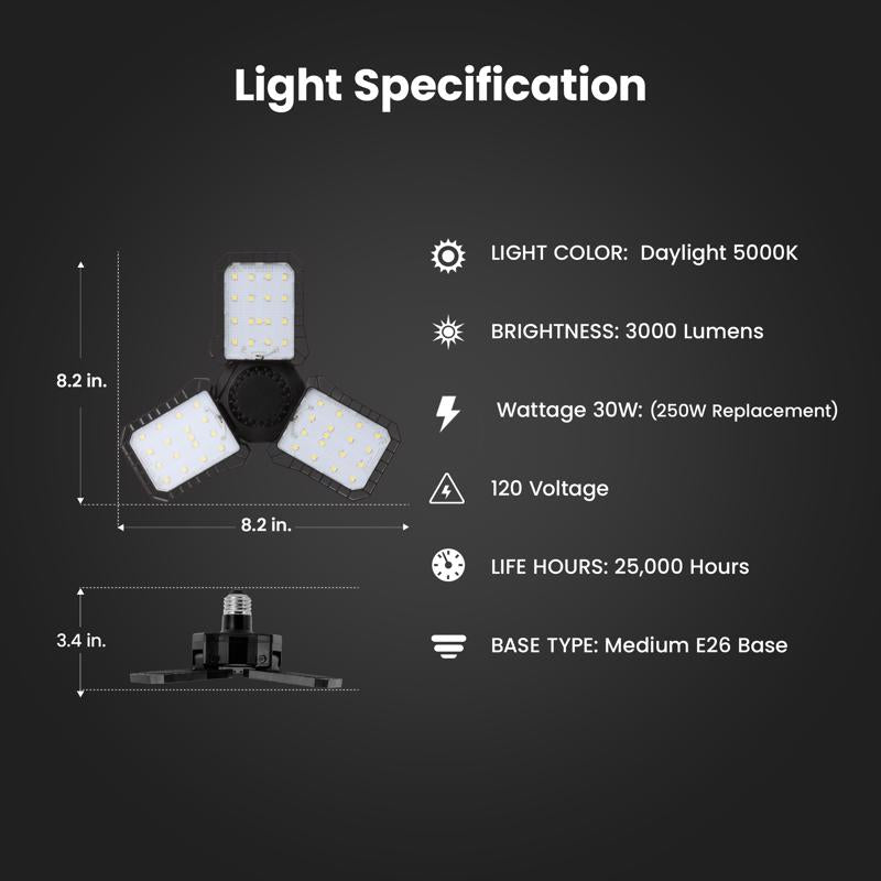Feit ED28 E26 (Medium) LED Garage Bulb Daylight 250 Watt Equivalence
