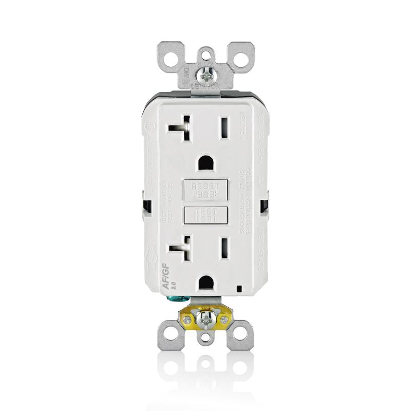 Leviton 20 amps 125 V Tamper Resistant White AFCI/GFCI Dual Function Outlet 5-20R