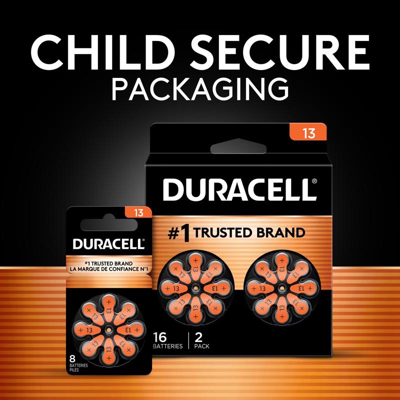 Duracell Zinc Air 13 1.5 V Hearing Aid Battery 8 pk