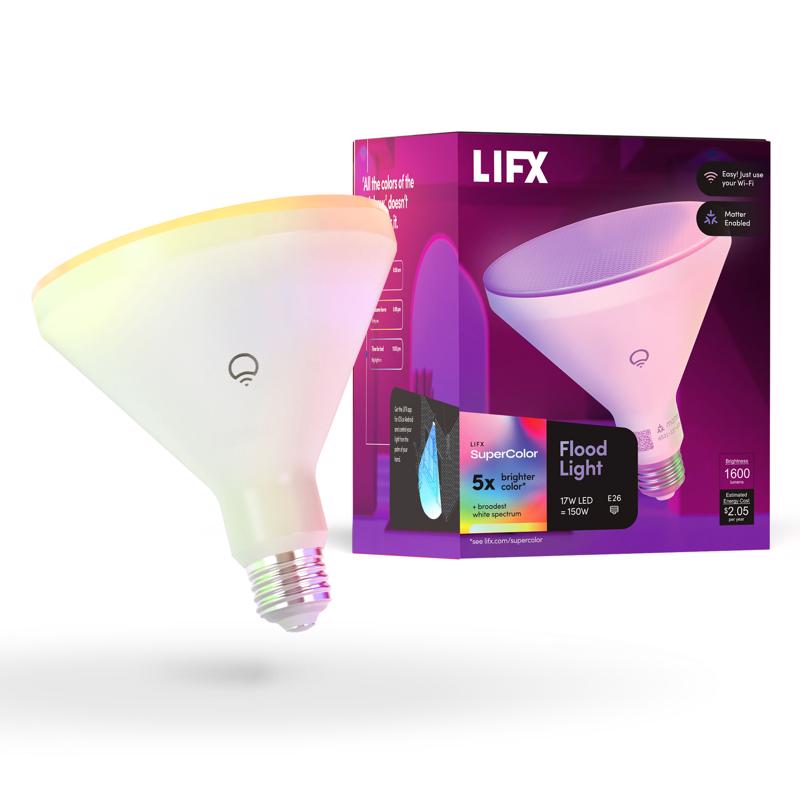 LIFX Smart Home PAR38 E26 (Medium) Smart-Enabled LED Bulb Color Changing 150 Watt Equivalence