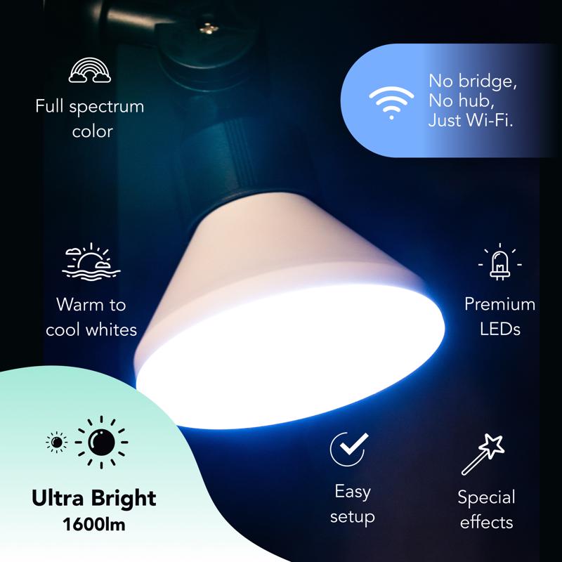LIFX Smart Home PAR38 E26 (Medium) Smart-Enabled LED Bulb Color Changing 150 Watt Equivalence
