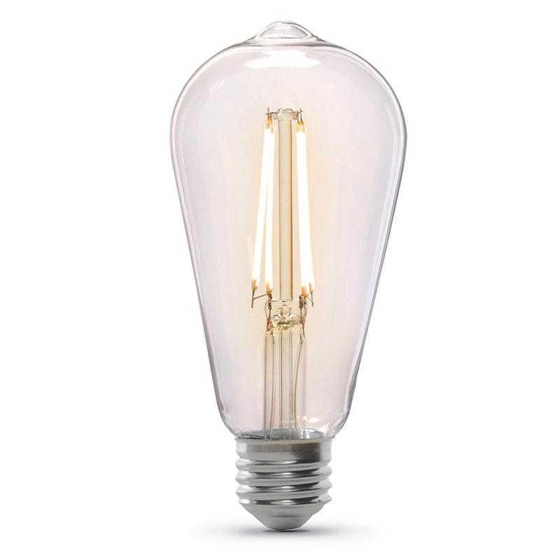 Feit ST19 E26 (Medium) Filament LED Bulb Warm Candle Light 60 Watt Equivalence 2 pk