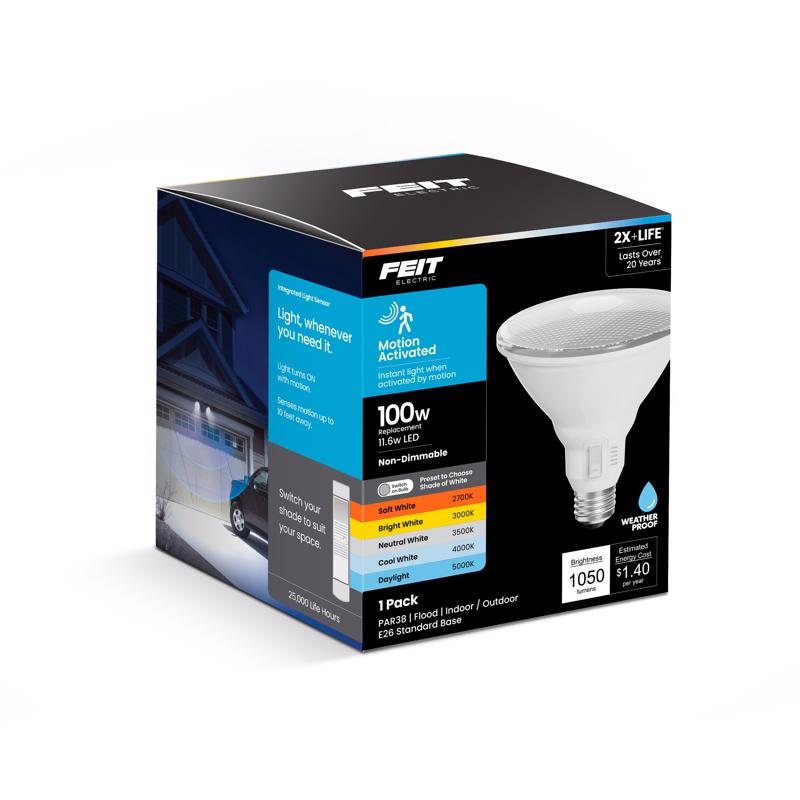 Feit PAR38 E26 (Medium) LED Motion Activated Bulb Color Changing 100 Watt Equivalence