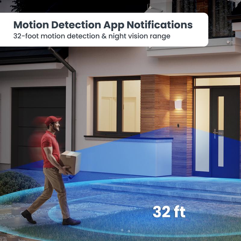Feit Black Plastic Wired Smart-Enabled Video Doorbell
