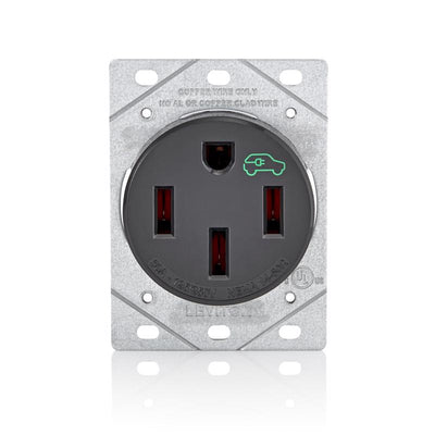 Leviton EV Charging 50 amps 250 V Single Black Outlet 14-50R