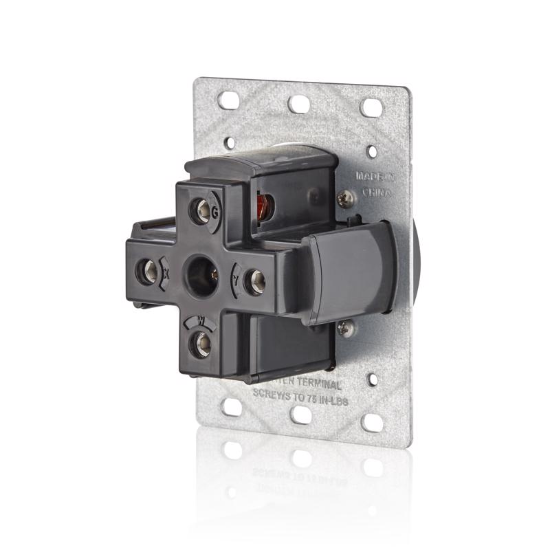 Leviton EV Charging 50 amps 250 V Single Black Outlet 14-50R