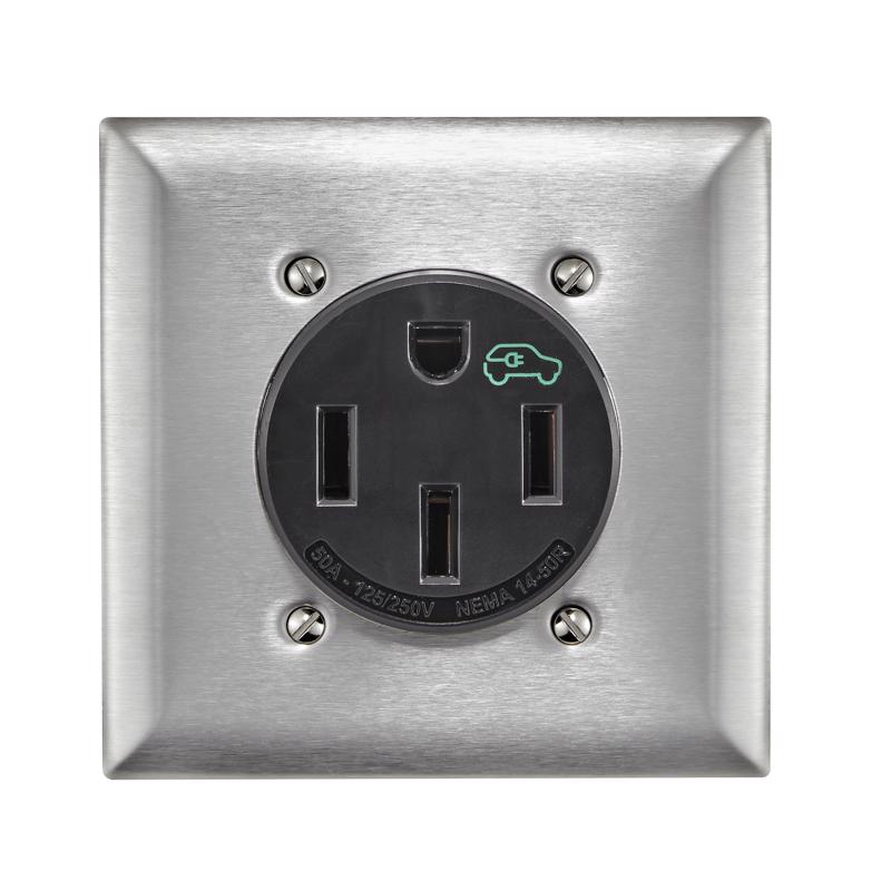 Leviton EV Charging 50 amps 250 V Single Black Outlet 14-50R