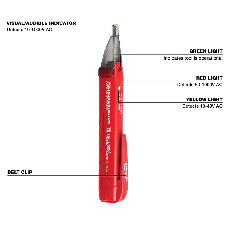 Milwaukee 50-1000 V Dual Range Voltage Tester