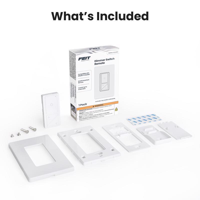 Feit White 200 W Paddle Smart-Enabled Dimmer Switch w/Remote Control