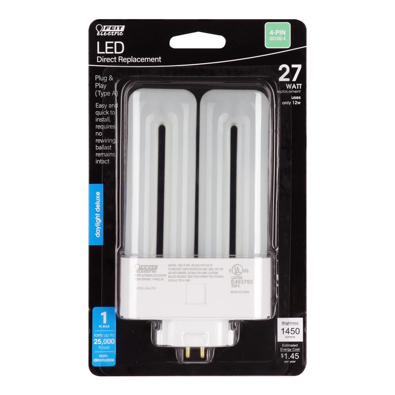 Feit Tube GX24Q-1 4 Pin LED Bulb Daylight 28 Watt Equivalence