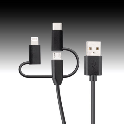 Monster Just Hook It Up Lightning to USB and Micro to USB Charge and Sync Cable Assortment 3 ft. Bla