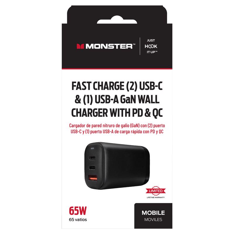 Monster Just Hook It Up 2 Port USB C/1 Port USB A w/PD & QC