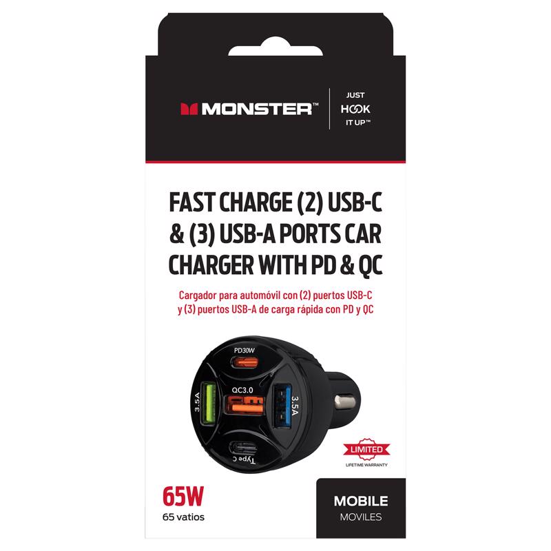 Monster Just Hook It Up 5 USB Car Charger