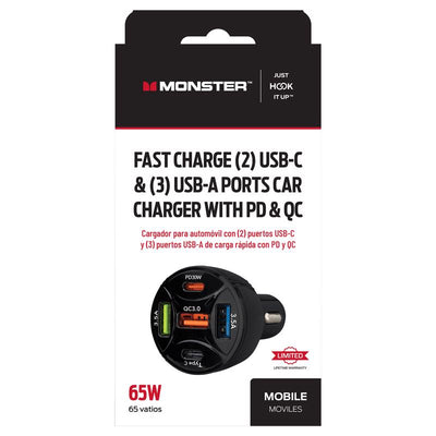 Monster Just Hook It Up 5 USB Car Charger